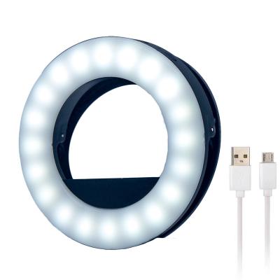 China Selfie Ring Light Phone 3 Colors Rechargeable Circle Light ABS L05 Selfie Ring Light Phone Clip 40 LED True 200mAh for sale