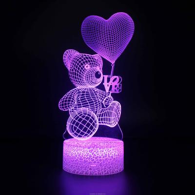 China Acrylic Illusion LED Lamp Lights RGB 3D Optical Illusion Lamps Desk LED Table Light Touch 3d Night Light Decoration Promotion Gift 3d for sale