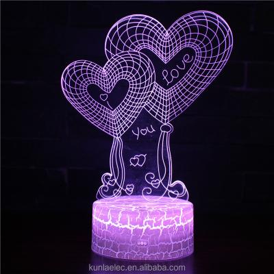 China 3d Acrylic Night Light Custom Design Creative Led Acrylic 3d Night Lamp Desk Lamp Illusion Led Lamp 3d for sale