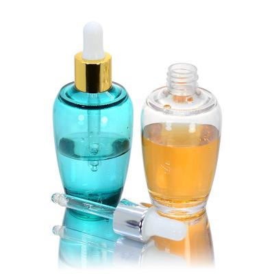 China 60ml Personal Care Vase Shape Bottle Wall Essential Oil PETG Bottle Thick Essential Oil Bottles With Droppers for sale