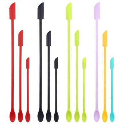 China Creative Cream 3-Piece Eye Jam Spatula 3pc/set Mini Silicone Double-Headed Spatula Set Cooking Spatula Kitchen Supplies for sale