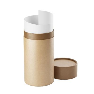 China Disposable Food Box Paper Food Tube Cylinder Tube Paper Box Metal Safe Lid for sale