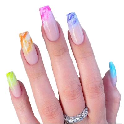 China Meaterial Eco-Friendly Wholesale Durable Press On Nails Box Of Wave Press On Long Nails Coffin Nails Vendor For Women With Glue for sale