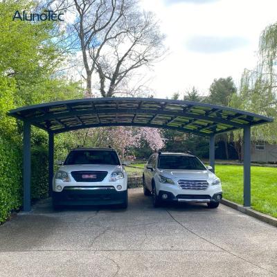 China Aluminum Carports Garages With Polycarbonate Cover Stable Modern Designs Polycarbonate Covers Metal Parking Garage Arched Roof Canopy Outdoor Aluminum Carport for sale