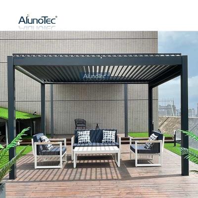 China Outdoor Tent Luxury Waterproof Bioclamitic Metal Roof Louvre Gazebo Aluminum Easily Assembled Garden Pergola for sale