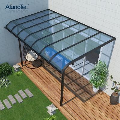 China AlunoTec Sun Canopy Canopy Tents Aluminum Polycarbonate Roof Shade Outdoor Waterproof Patio Tent Windproof For Garden for sale