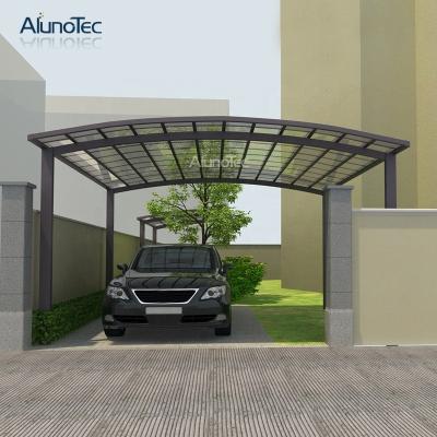 China AlunoTec Durable Waterproof Aluminum Canopy Carport Aluminum Canopy 2 Car Garage Polycarbonate Patio Sunshade Garden Polycarbonate Carport Awnings for sale