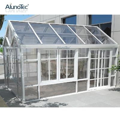 China Waterproof Modern Free Standing Glass Balcony Set House Villa Greenhouse Roofing Conservatory Glass Sunroom for sale