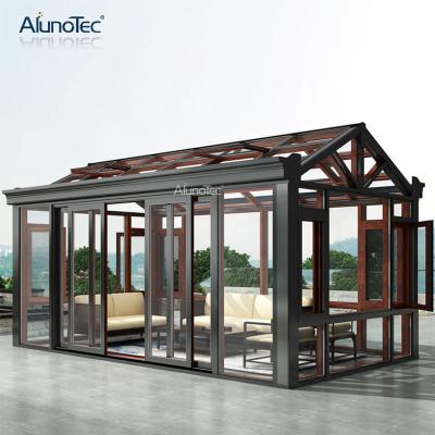 China Waterproof Aluminum Alloy Furniture Conservative Soundproof Cafe Enclosures Glass Garden Rooms for sale