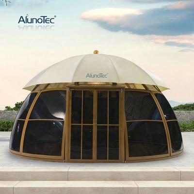 China AlunoTec Detachable Outdoor Square Garden Pergola Polycarbonate Roof Green House Tents Canopy Gazebo for sale