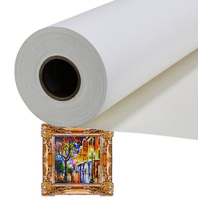 China Inkjet printing high quality art material eco solvent inkjet coated cotton artistic poly matte printable canvas roll for digital printing for sale