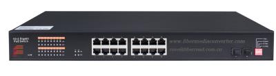 China 16x10/100/1000Base-TX to  2xGigabit SFP Fiber Switch With PoE in optional, With Dip Switch for sale