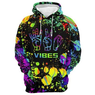 China 2020 New Anti-wrinkle men's hoodie 3D palm doodle digital printing loose long-sleeved coat for sale