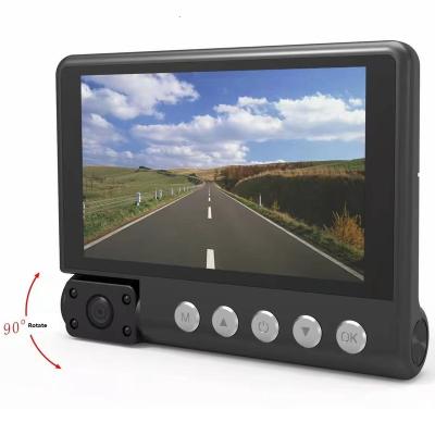 China New Design Waterproof Triple Lens DVR with 4 Inch Screen, Rotating, Recycle Recording, Motion Detection, G-sensor, Dash Cam Car Black Box for sale