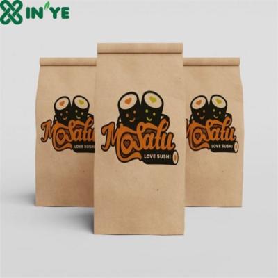 China Biodegradable Disposable Sushi Paper Bag With Logo Handle for sale