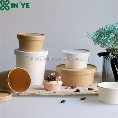 China Disposable Disposable Take Out Food Grade Soup Cup With Printed And Lid for sale