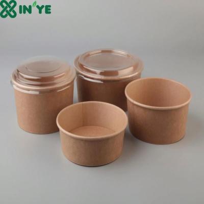 China Eco-Frinedly Disposable Cardboard Stock Cup With Cover Soup Container For Restaurant Chain for sale