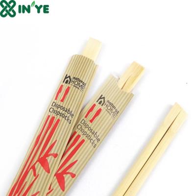 China Customized Logo Disposable Disposable Bento Bamboo Chopsticks With Paper Sleeve for sale