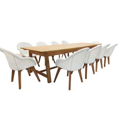 China Modern popular modern rope rattan table furniture dining room outdoor dining set for sale