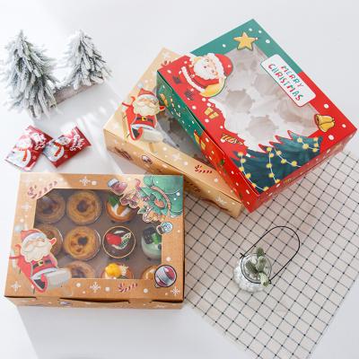 China Recycled Materials 2023 Wholesale Custom Christmas Bakery Cake Donuts And Cookie Box With Insert for sale