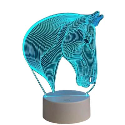 China Portable Acrylic 3D Illusion Touch 7 Colors Changing Dimmable USB Operated LED Night Light Lamp Base With Remote Control for sale