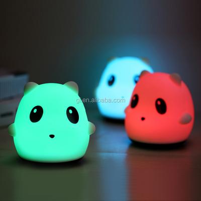 China Rechargeable Pat Touch Control Color Changing LED Night Light Silicone Gel Bedroom Atmosphere Lamp Handheld Rechargeable Panda Shape for sale