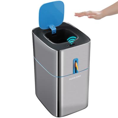 China JOYBOS Touchless Stainless Steel Kitchen Disposable Automatic Trash Can With Lid Induction Waste Bin 15L Waste Bin for sale