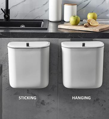 China JOYBOS 9L and 7L Sustainable Hanging Foldable Kitchen Waste Bin Plastic Folding Trash Can for Cabinet Car Bedroom Bathroom Kitchen for sale