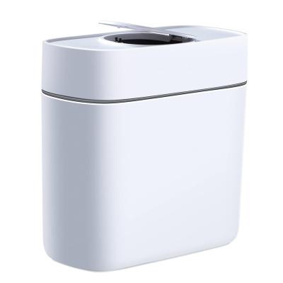 China JOYBOS Sustainable Bathroom Trash Can With Lids Dogproof Wastebasket With Lid 14L Slim Plastic Kitchen Press Narrow Type Bin for sale