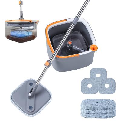 China JOYBOS Spinning Mop And Bucket System Microfiber Sustainable Lazy Cleaning Mop With Clean And Dirty Water Separate Magic Mop for sale