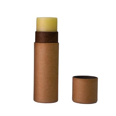 China Stock Tube Container 0.3oz Waxed Paper Biodegradable Lined Round Cardboard Packaging For Lip Balm for sale