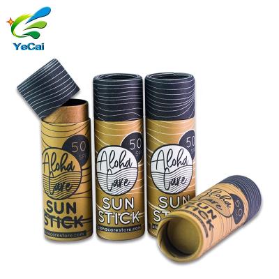 China Recyclable organic deodorant stick cardboard tube packaging kraft paper eco lip balm lift up paper tube for sale