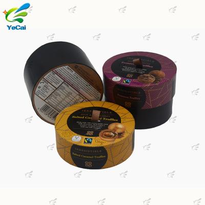 China Luxury Biodegradable Food Grade Paper Packing Tube Box Low Moq Candy Round Gift Chocolate Biodegradable Custom for sale