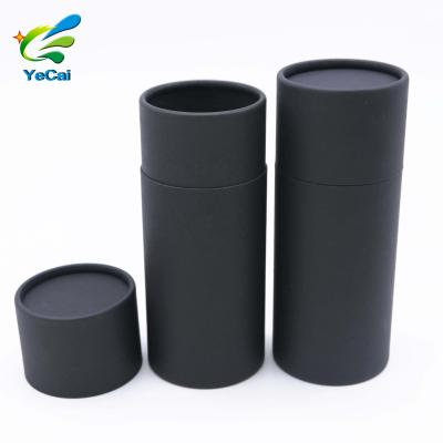 China Recycled Materials Custom Printing Biodegradable Plain Black Cardboard Paper Tube Essential Oil Tube Packaging for sale