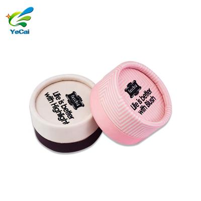 China Low MOQ Small Recycled Materials Cylinder Paper Tube Box Wax Lined Paper Cosmetic Container For Highlight for sale