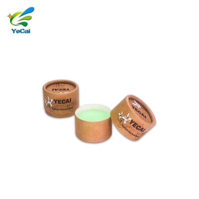 China Recycled Materials Wholesale Custom Printed Round Paper Jar 5g Cardboard Container Cosmetic Lip Balm Tube for sale