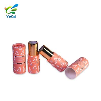 China Recyclable Full Colors Custom Design Cosmetic Lip Balm Paper Tube Containers Lipstick Tube Packaging for sale