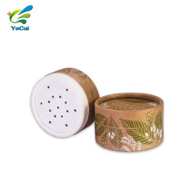 China Customized Recycled Biodegradable Cosmetic Face Powder Packaging Paper Materials Tube Box Loose Tube With Strainer for sale