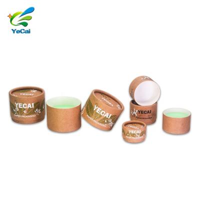 China Recycled Materials 100% Materials Recycled Cardboard Box Plastic Free Cosmetic Lip Balm Cylinder Perfume Packaging for sale