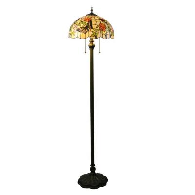 China EUROPEAN LongHuiJing Tiffany Stained Glass Shade Stained Floor Lamp Butterfly Glass Lamps for sale