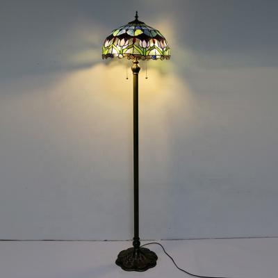 China Traditional Inch Tulip Floor Lamp by LongHuiJing Tiffany Style Stained Glass 16 63 Inch Tall Standing Lamps for sale