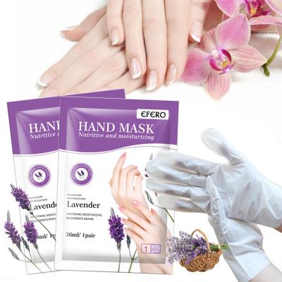 China Safe Moisturizer Lavender Extract Skin Whitening Peeling Hand Care Hand Mask With Moisturizer for sale