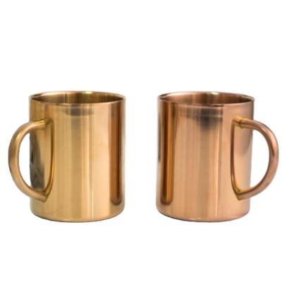 China Viable Double Wall Rose Gold Coffee Mug Stainless Steel-Copper Plated for sale