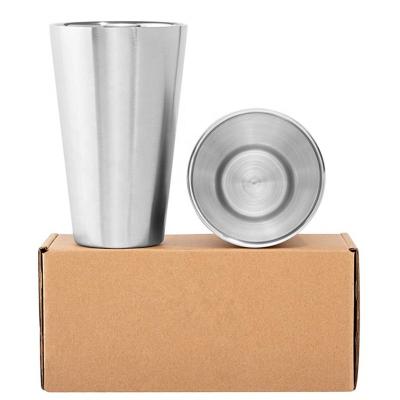 China Sustainable 16oz Double Wall Stainless Steel Glass, Premium Pint Mugs, Dishwasher Safe for sale