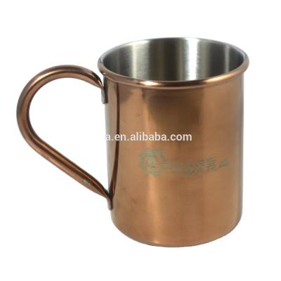 China Sustainable Moscow Mule Mug with Copper Plated Vodka, New Amsterdam Drinking Mug for Cocktails and Cold Drinks for sale