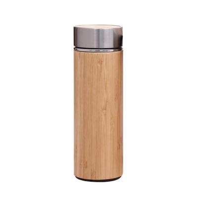 China Sustainable Natural Bamboo Tea Tumbler With Strainer , No Leaking Travel Coffee Mug for sale