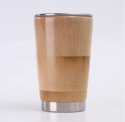 China Stainless Steel 16oz Disposable Bamboo Pint Cup , Double Wall Eco Bamboo Cup for sale