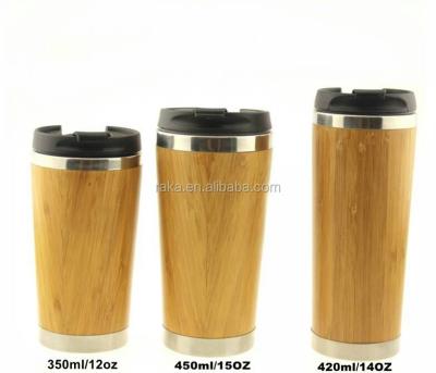 China Sustainable Stylish Reusable Bamboo Eco Travel Mug (thermos) for Coffee or Tea with Lid-350ml/420ml/450ml for sale