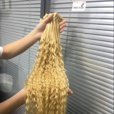 China Silky Straight 100% Unprocessed 100% Virgin Hair Extension Top Quality Remy Hair Cuticle Aligned Russian Blonde Curly Hair 6D Extensions for sale