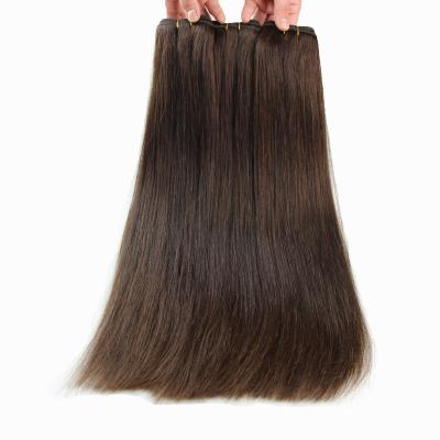 China Beautiful Raw Indian Straight Hair Weaves 100% Machine Weft Hair Dark Brown Cheap Blonde Hair Weft Extensions for sale